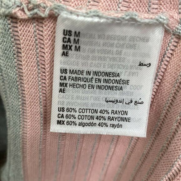 Charter Club Grey Pink Colorblock Ottoman Sweater Women's Size Medium M - Picture 5 of 7